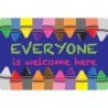 Smart Poly® Computer Mouse Pad, 8" x 10", Everyone is Welcome Here, Crayons