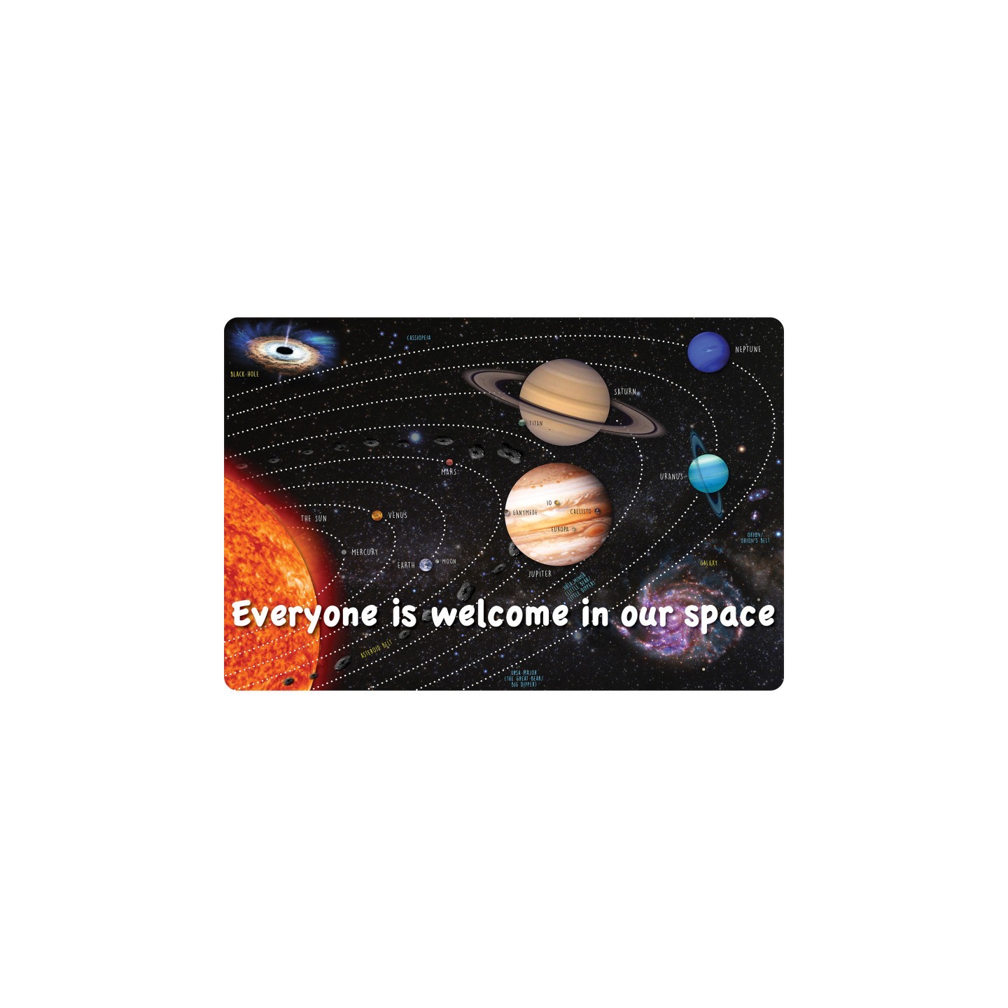 Smart Poly® Computer Mouse Pad, 8" x 10", Everyone is Welcome in our Space