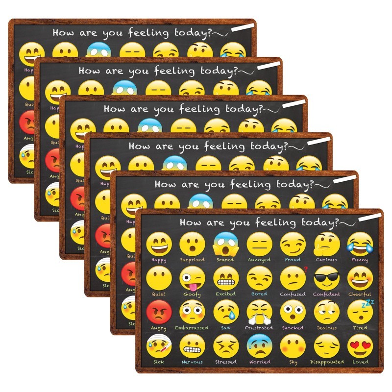 Smart Poly® Computer Mouse Pad, 8" x 10", How are You Feeling, Pack of 6