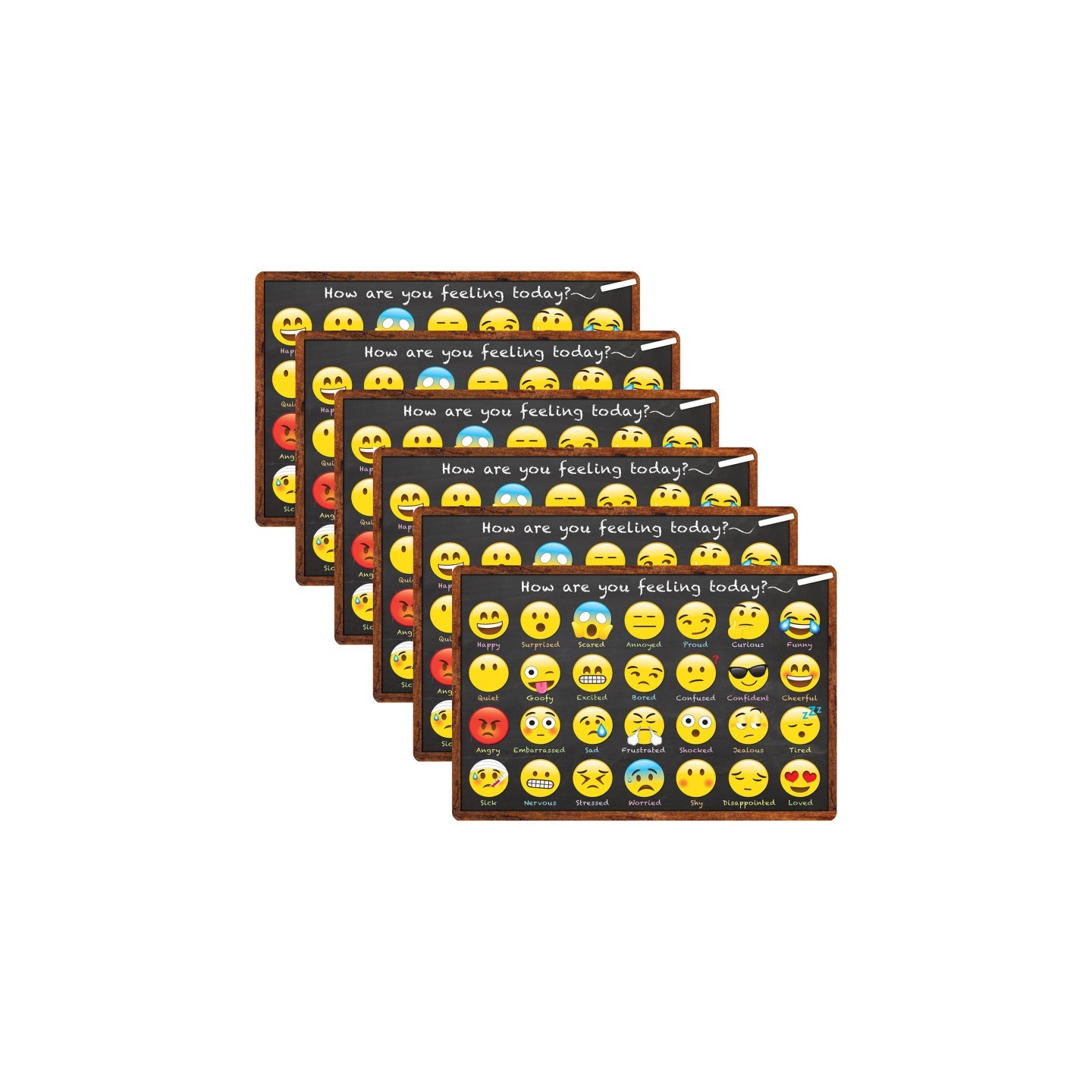 Smart Poly® Computer Mouse Pad, 8" x 10", How are You Feeling, Pack of 6