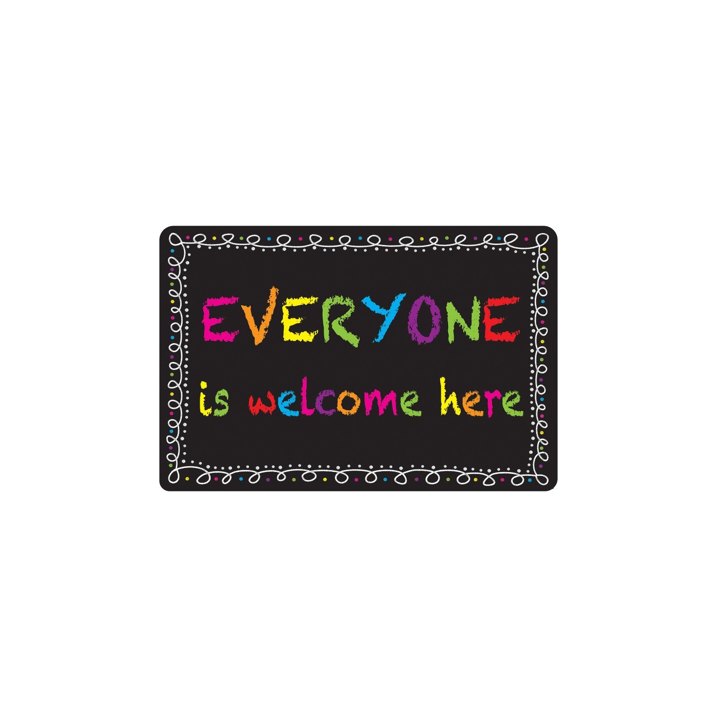 Smart Poly® Computer Mouse Pad, 8" x 10", Everyone is Welcome Here, Chalk Loop