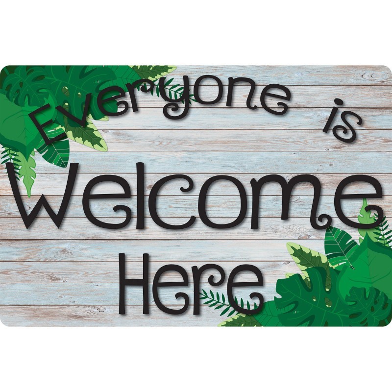 Smart Poly® Computer Mouse Pad, 8" x 10", Everyone is Welcome Here, Beech Wood, Greenery