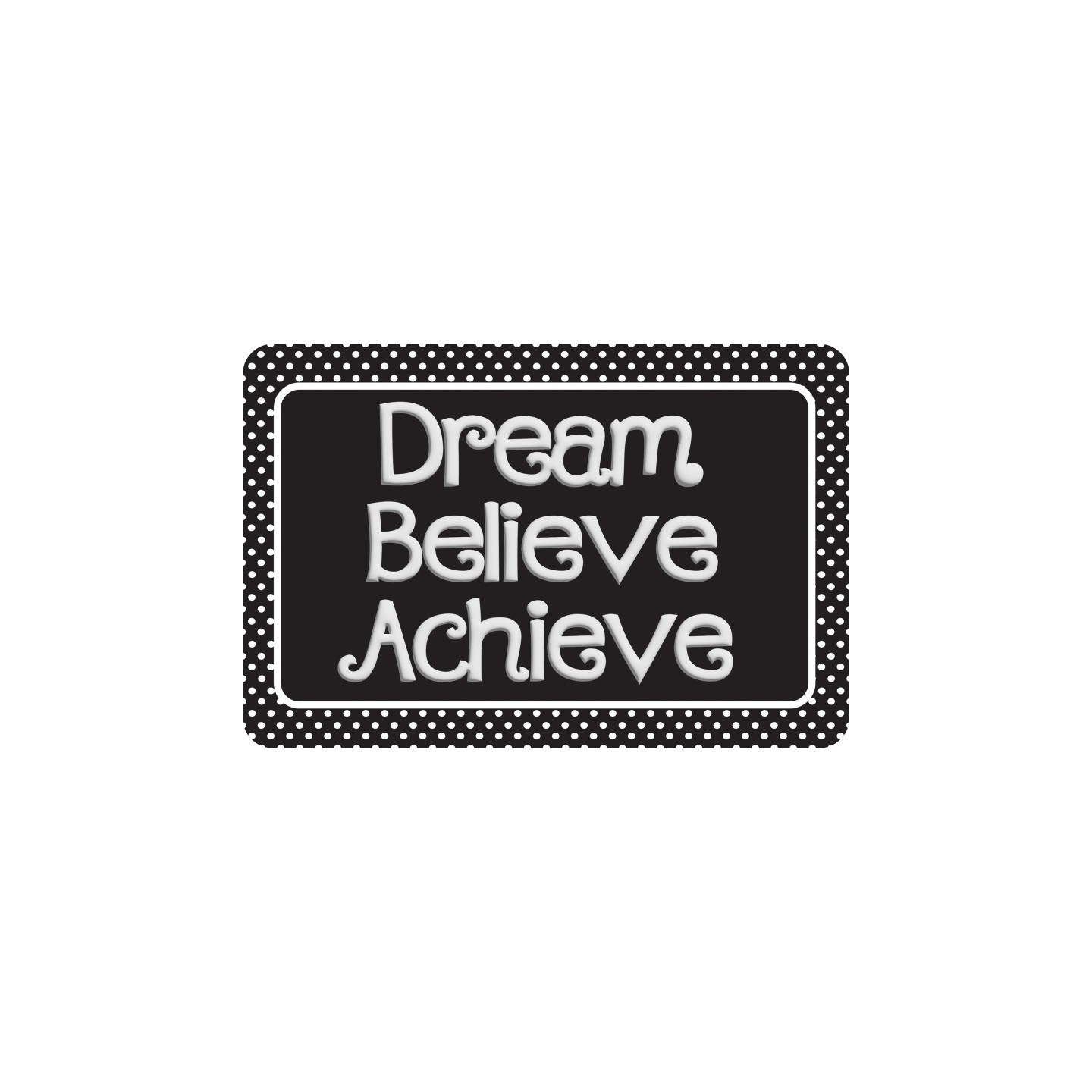 Ashley Productions® The Original Fun Mat® Computer Mouse Pad, 11.75x8 in, Dream, Believe, Achieve, Black with White Dots