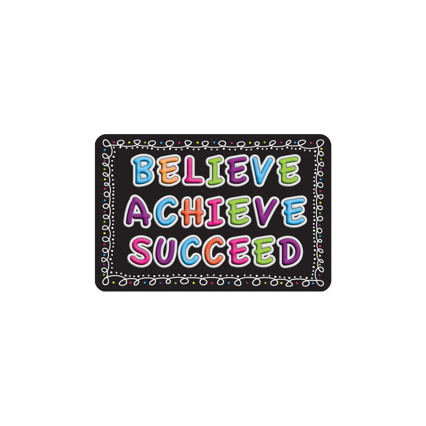 Ashley Productions® The Original Fun Mat® Computer Mouse Pad, 11.75x8 in, Believe, Achieve, Succeed, Chalk Loops