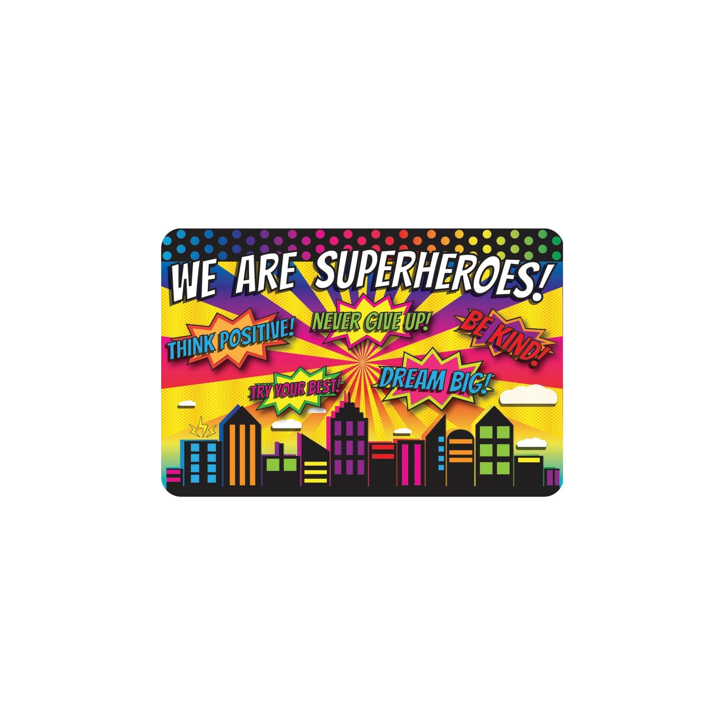 Ashley Productions® The Original Fun Mat® Computer Mouse Pad, 11.75x8 in, Superheroes, Positivity