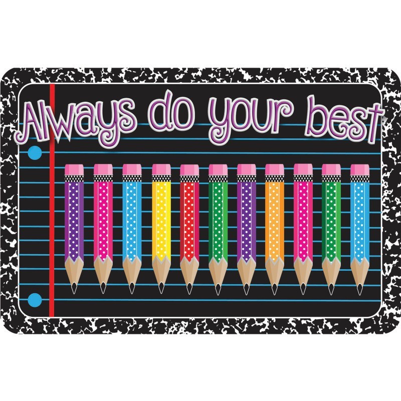Ashley Productions® The Original Fun Mat® Computer Mouse Pad, 11.75x8 in, Always Do Your Best, Composition, Pencils