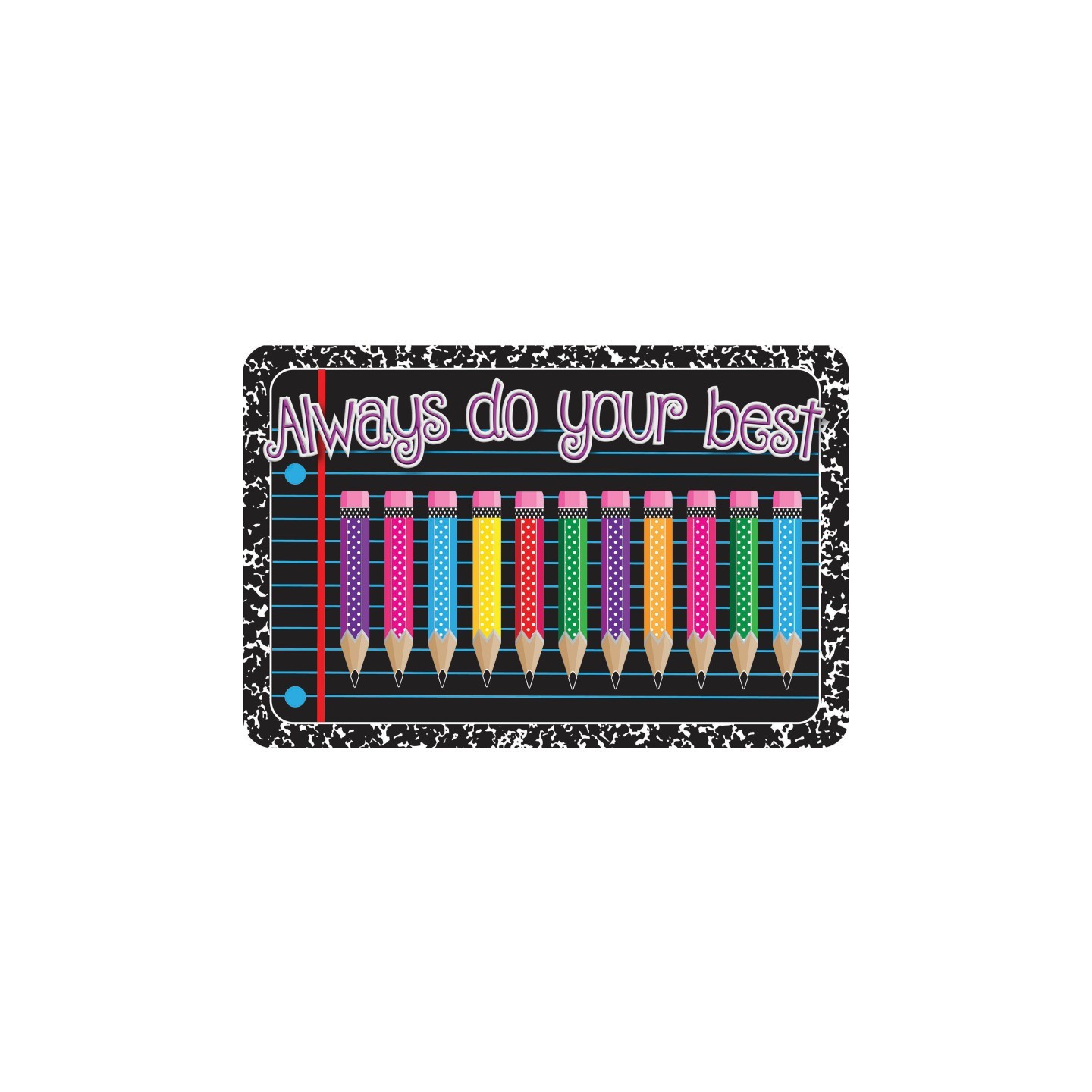 Ashley Productions® The Original Fun Mat® Computer Mouse Pad, 11.75x8 in, Always Do Your Best, Composition, Pencils