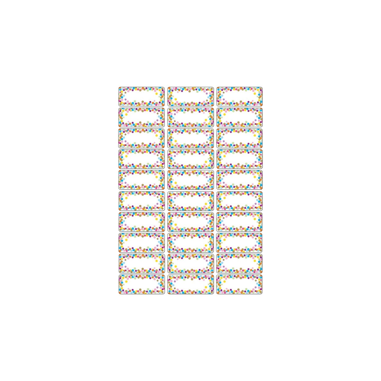 Ashley Productions® Magnetic Die-Cut Small Foam Nameplates & Labels, Confetti, 30 Pieces
