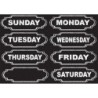 Ashley Productions® Die-Cut Magnets, Chalkboard Days of the Week, 8 Pieces