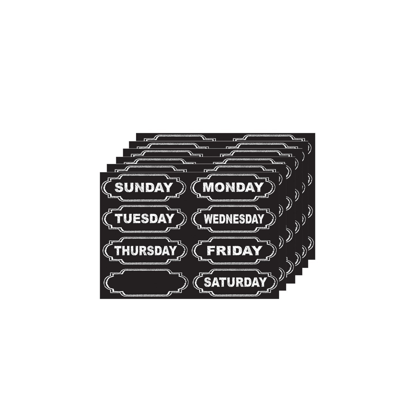 Ashley Productions® Die-Cut Chalkboard Days of the Week Magnets, 8 Per Pack, 6 Packs