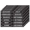 Ashley Productions® Die-Cut Magnets, Chalkboard Calendar Months, 12 Per Pack, 6 Packs