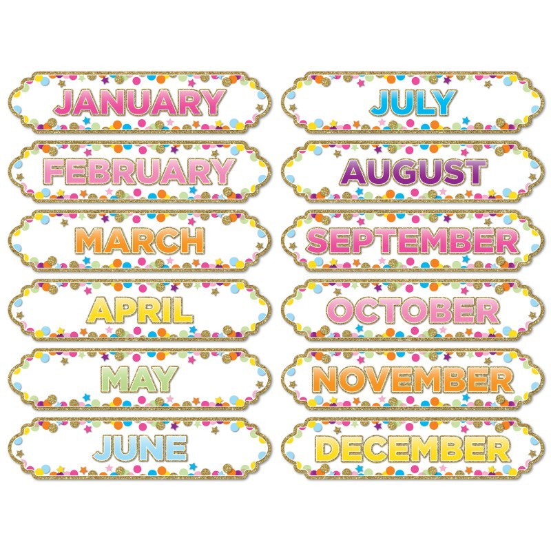 Ashley Productions® Magnetic Die-Cut Timesavers & Labels, Confetti Months of the Year