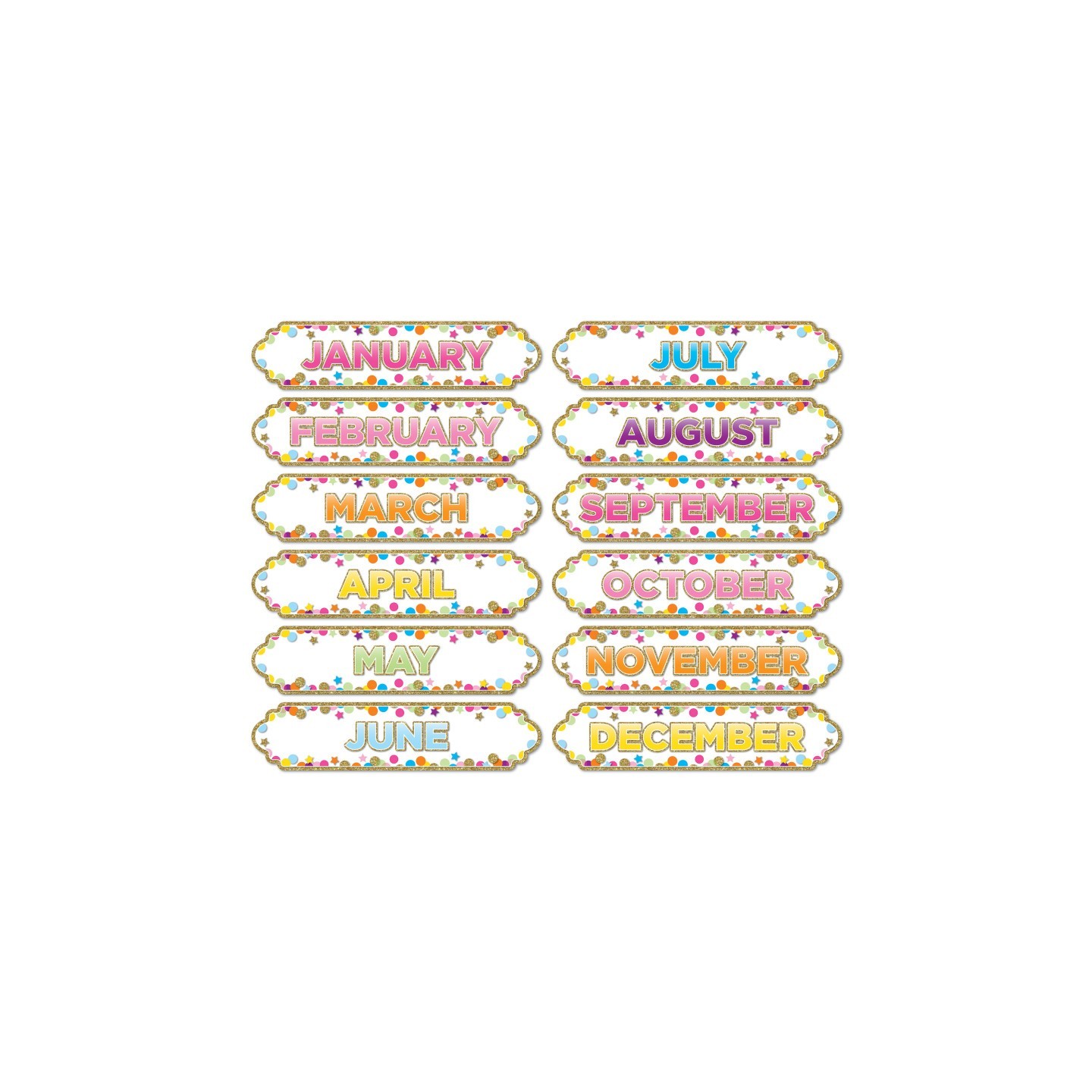 Ashley Productions® Magnetic Die-Cut Timesavers & Labels, Confetti Months of the Year