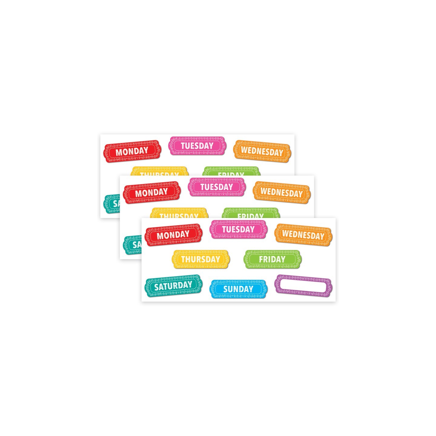 Ashley Productions® Magnetic Die-Cut Timesavers & Labels, Days of the Week, Chalk Loops, 8 Per Pack, 3 Packs