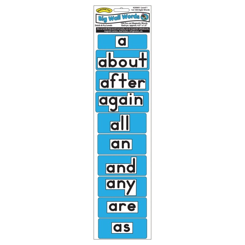 Ashley Productions® Magnetic Big Wall Words, 1st 100 Words, Level 1