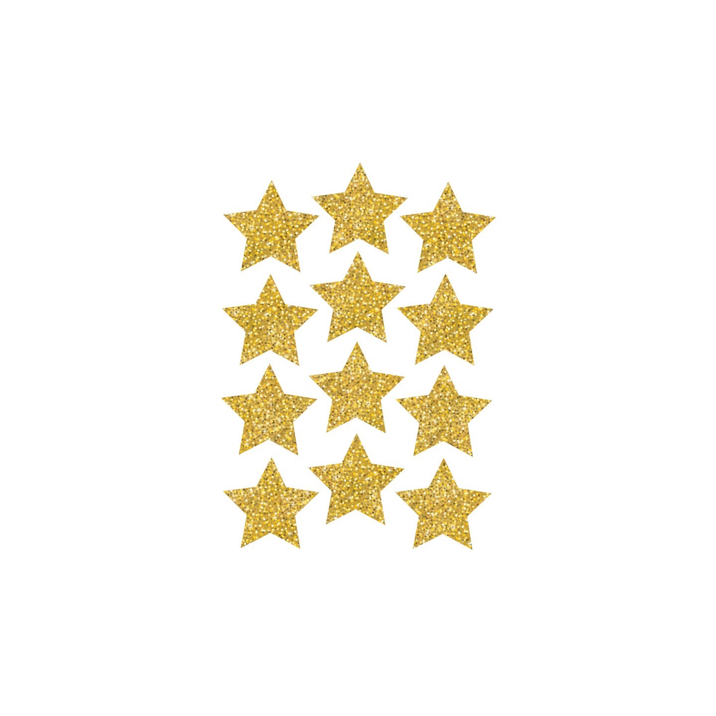 Ashley Productions® Die-Cut Magnets, 3" Gold Sparkle Stars, 12 Per Pack, 6 Packs