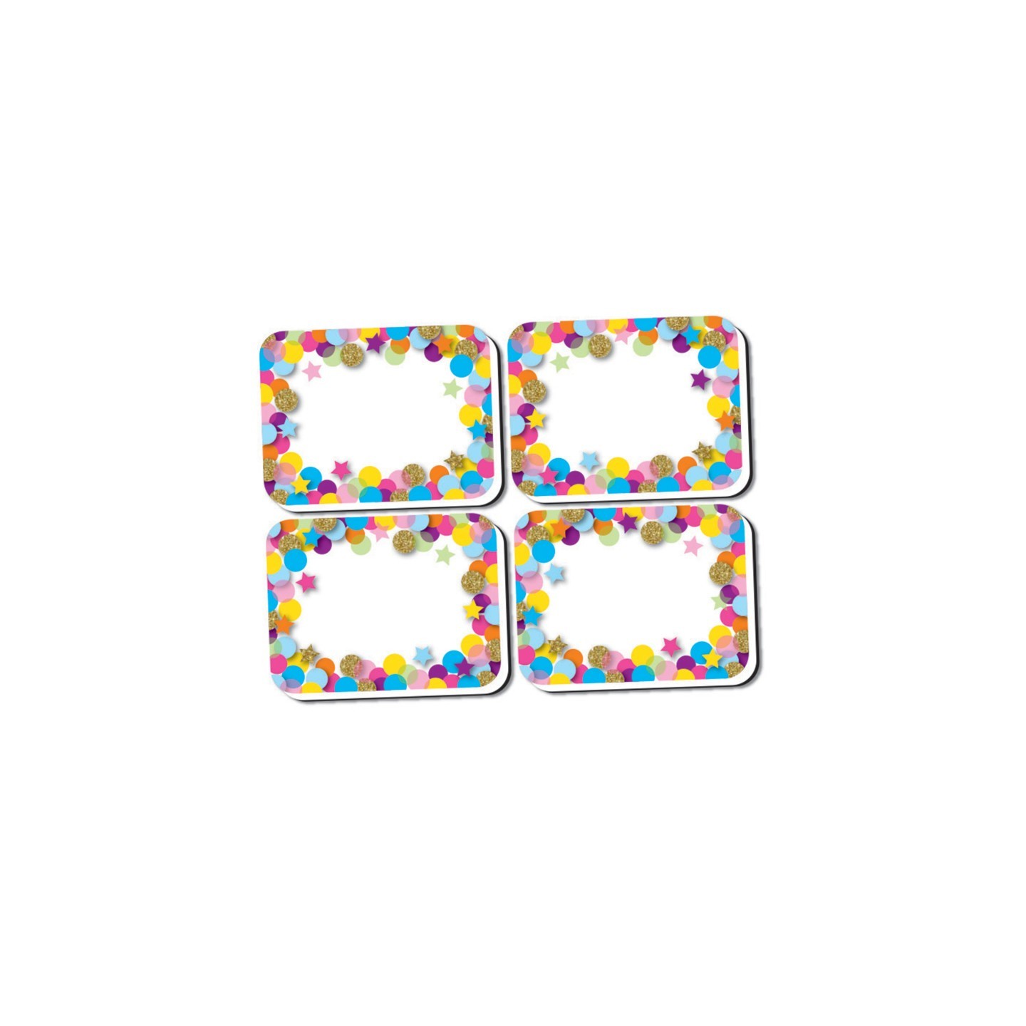 Ashley Productions® Non-Magnetic Mini Whiteboard Erasers, Confetti, Pack of 10