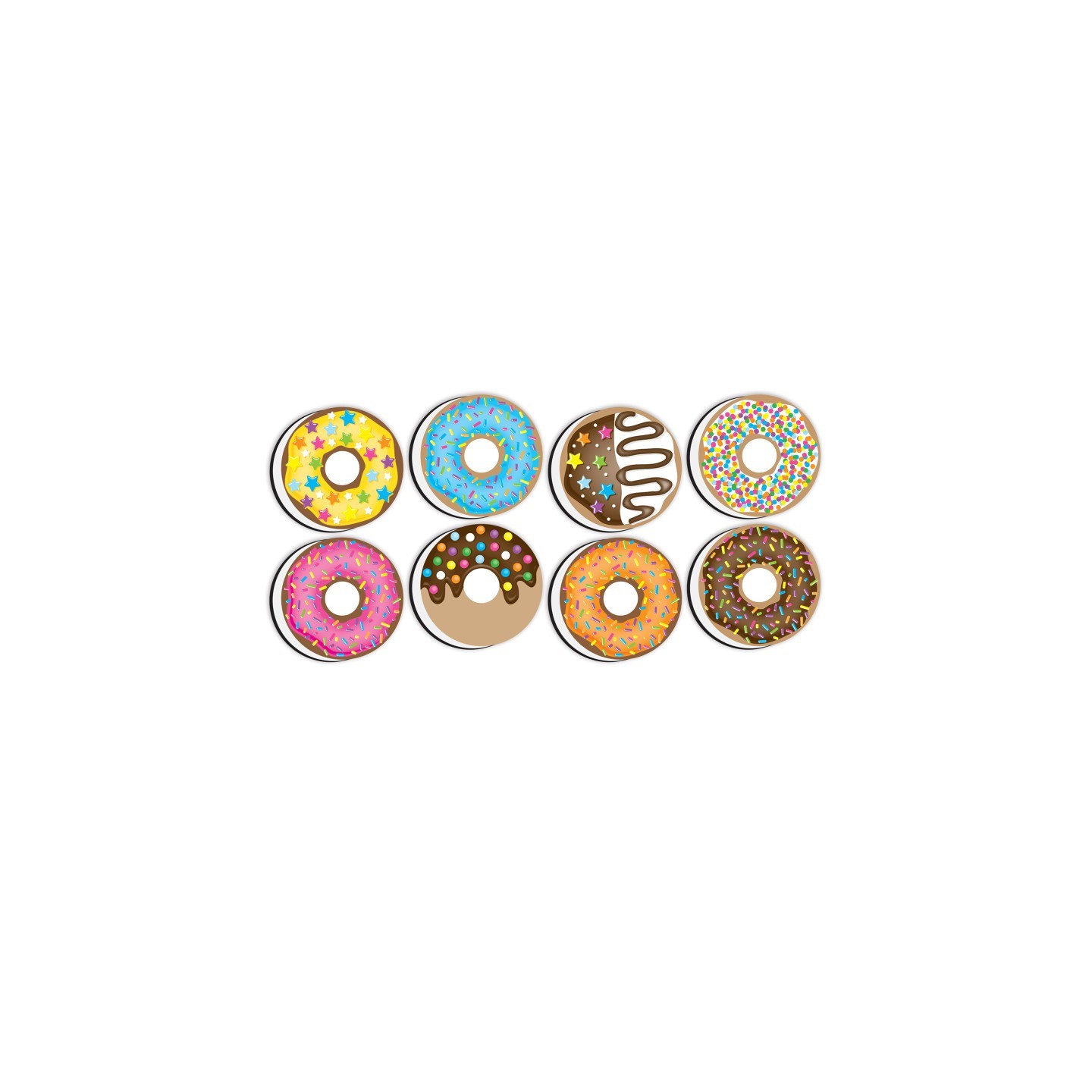 Ashley Productions® Non-Magnetic Mini Whiteboard Erasers, DonutFetti®, 8-Pack