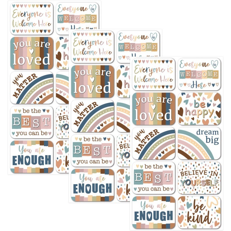Ashley Productions® Non-Magnetic Mini Whiteboard Erasers, Everyone is Welcome, 10 Per Pack, 3 Packs