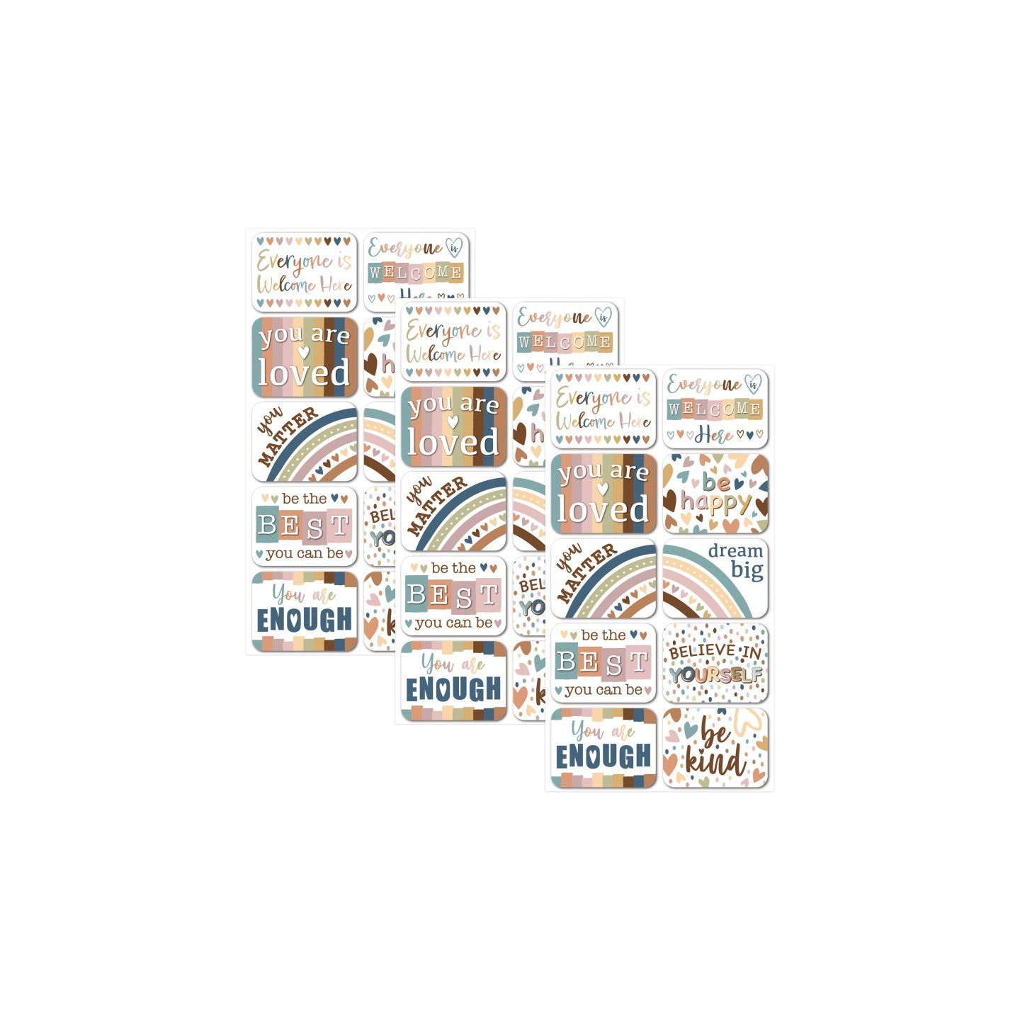 Ashley Productions® Non-Magnetic Mini Whiteboard Erasers, Everyone is Welcome, 10 Per Pack, 3 Packs