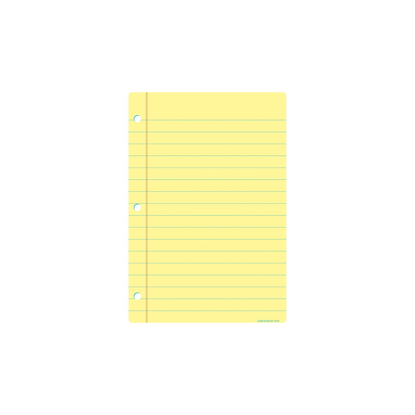 Ashley Productions® Smart Poly™ Chart, 13" x 19", Light Yellow Notebook Paper