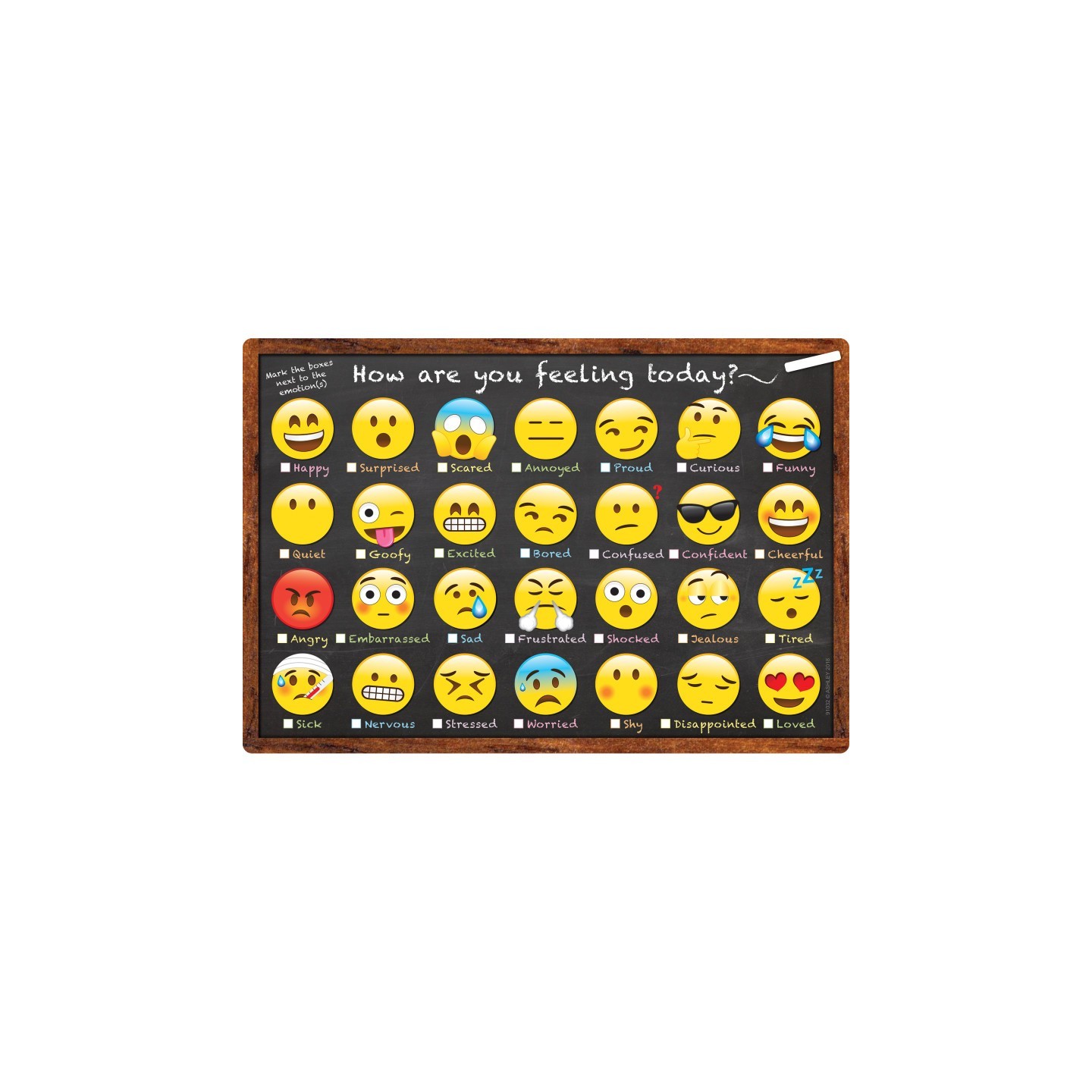 Ashley Productions® Smart Poly™ Chart, 13" x 19", Emotions Icon How Are You Feeling