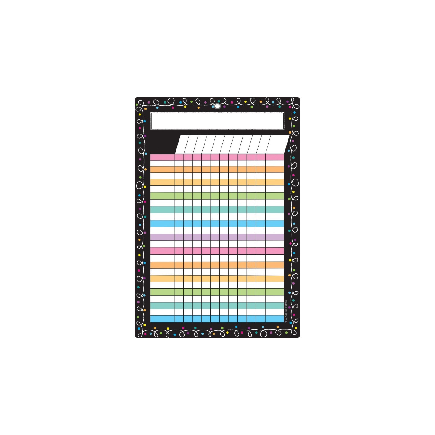 Ashley Productions® Smart Poly™ Chart, 13" x 19", Chalk Dots with Loops Incentive, w/Grommet