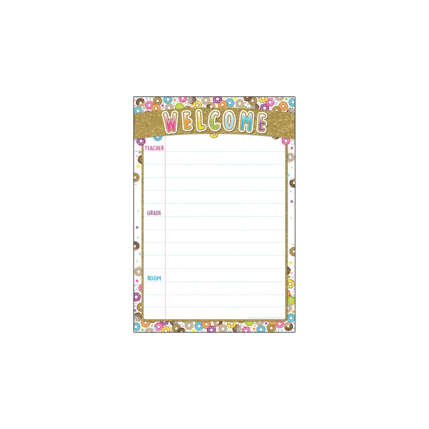 Ashley Productions® Smart Poly® Chart, DonutFetti® Welcome, 13" x 19"