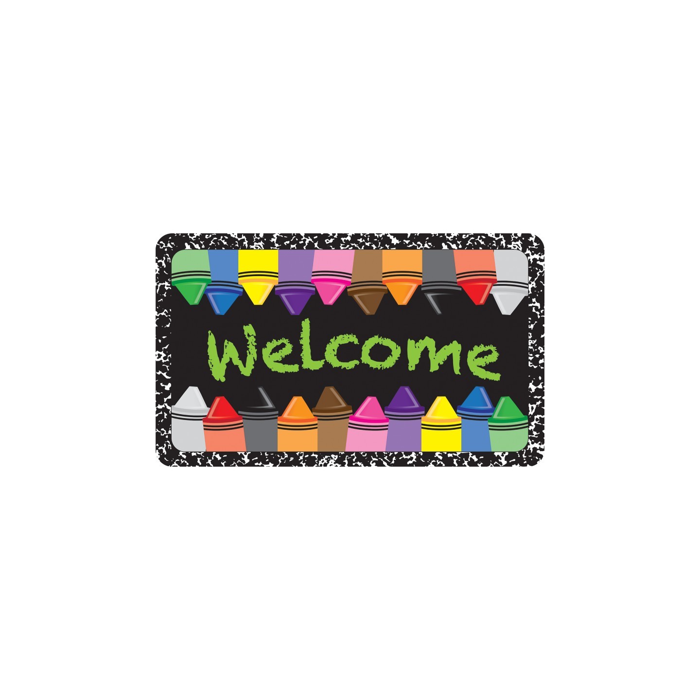 Ashley Productions® The Original Fun Mat™, Welcome Mat, 18" x 30", Crayons Composition Welcome