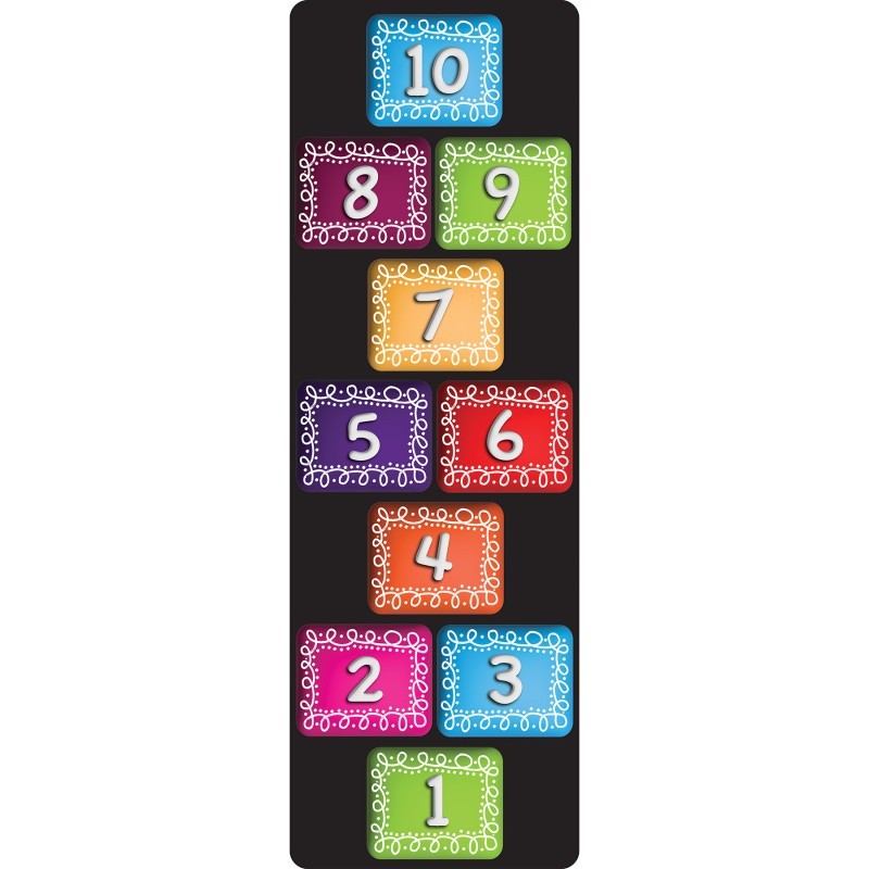 Ashley Productions® Smart Poly™, The Original Fun Mat™, Mat Runner, 15.5" x 47", Numbers 1-10, Chalk loop