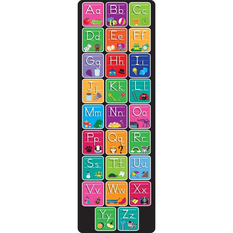 Ashley Productions® Smart Poly™, The Original Fun Mat™, Mat Runner, 15.5" x 47", Alphabet and Matching Pictures