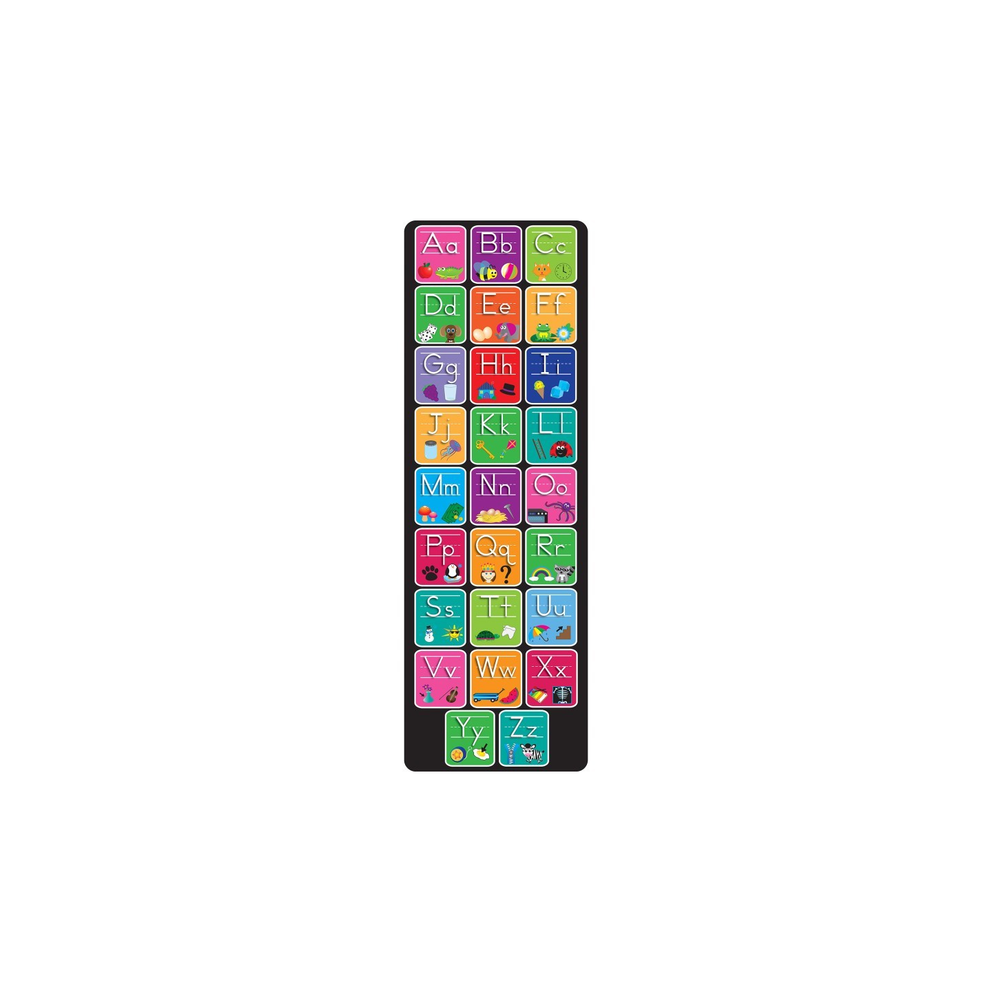 Ashley Productions® Smart Poly™, The Original Fun Mat™, Mat Runner, 15.5" x 47", Alphabet and Matching Pictures