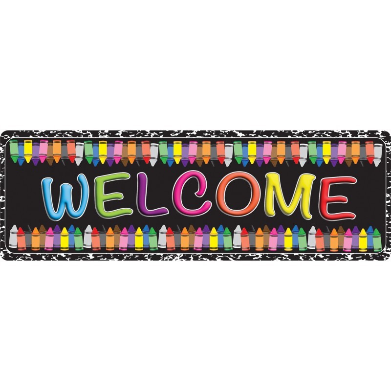 Ashley Productions® The Original Fun Mat™, Mat Runner, 15.5" x 47", Welcome Crayons