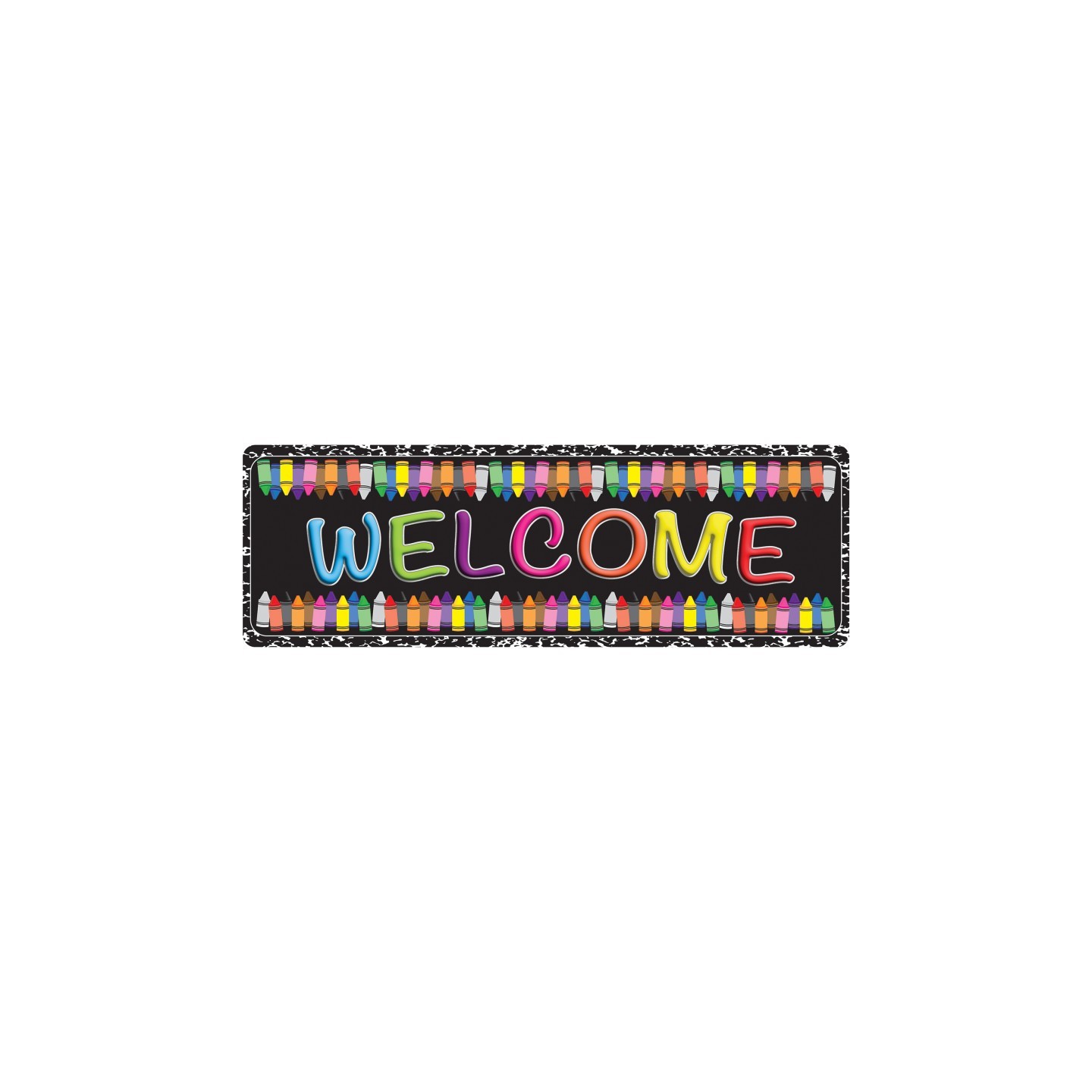 Ashley Productions® The Original Fun Mat™, Mat Runner, 15.5" x 47", Welcome Crayons