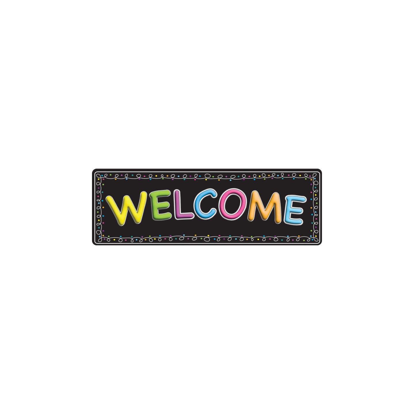 Ashley Productions® The Original Fun Mat™, Mat Runner, 15.5" x 47", Welcome Chalk Loops