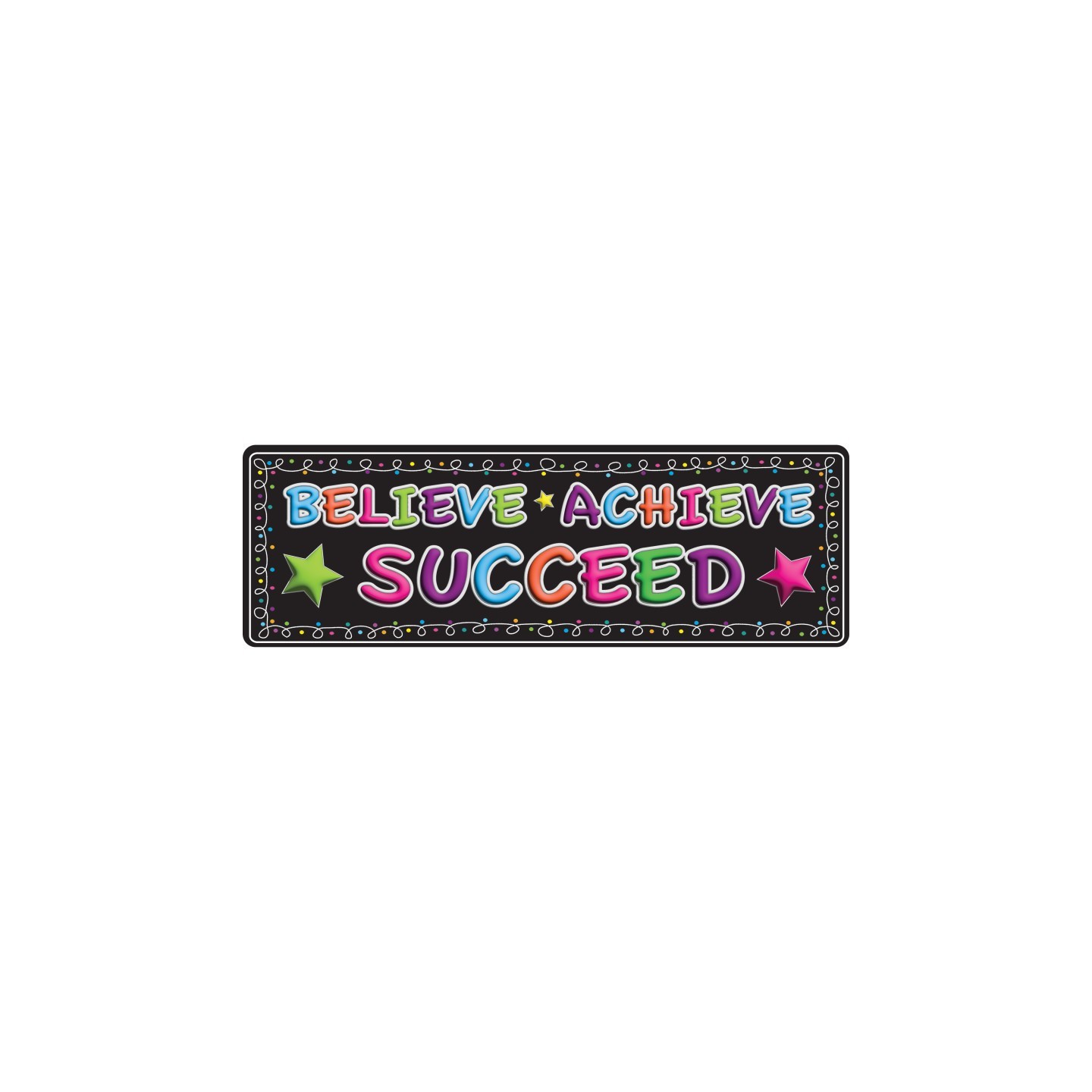 Ashley Productions® The Original Fun Mat™, Mat Runner, 15.5" x 47", Believe, Achieve, Succeed, Chalk Loops