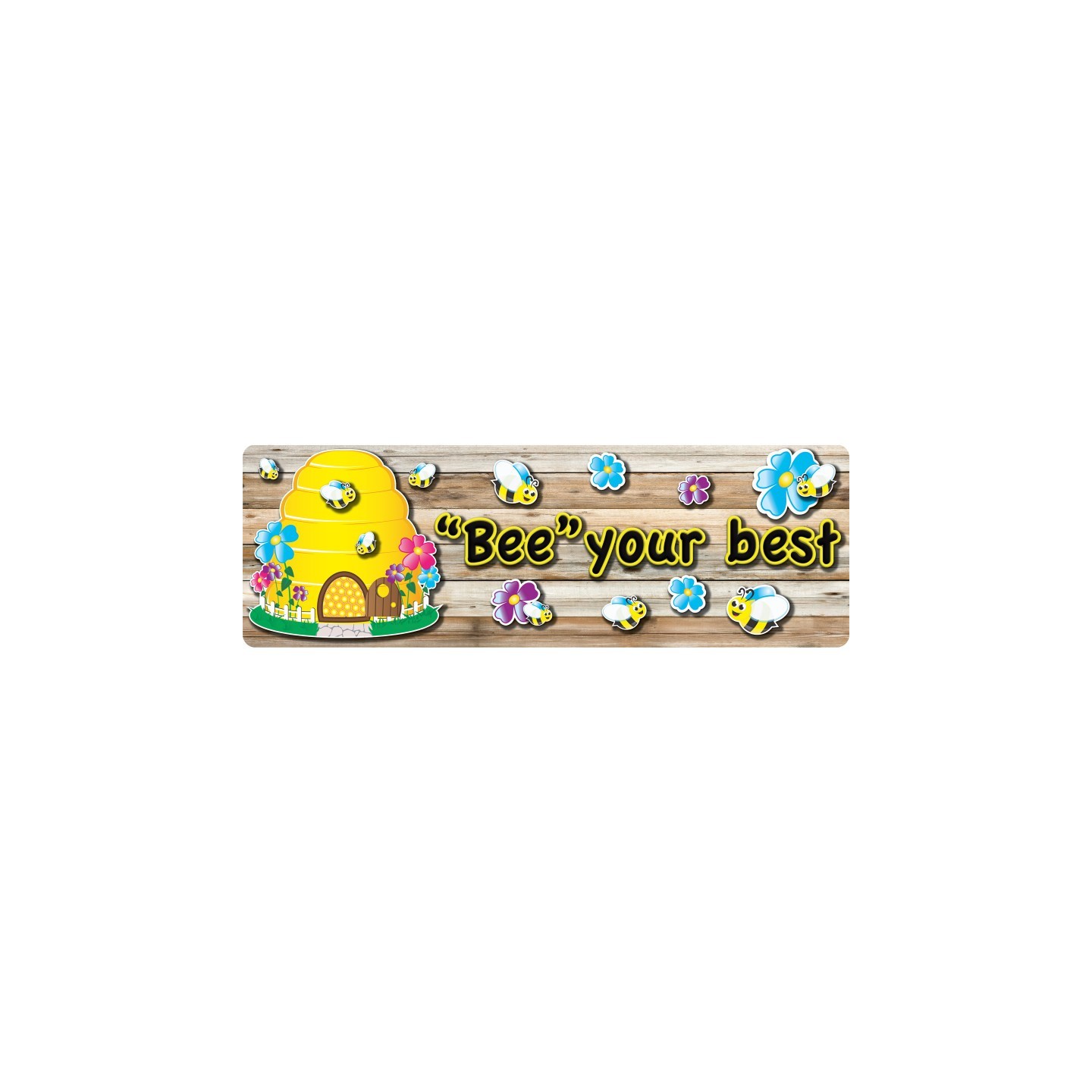 Ashley Productions® The Original Fun Mat™, Mat Runner, 15.5" x 47", Bee Themed Positive Sayings