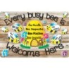 Smart Poly® Welcome Mat with Slip Resistant Backing, 15.5" x 23.5", Bee Hive Theme Values