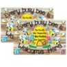 Smart Poly® Welcome Mat with Slip Resistant Backing, 15.5" x 23.5", Bee Hive Theme Values, Pack of 2