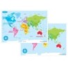 Ashley Productions® Smart Poly™ Learning Mat, 12" x 17", Double-Sided, World Basic Map