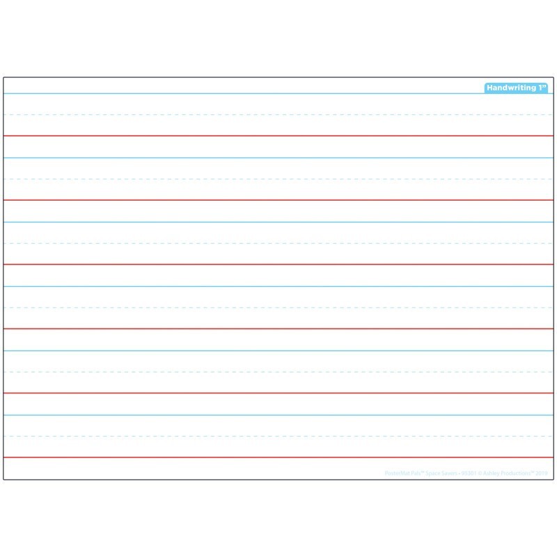 Ashley Productions® Smart Poly® Single Sided PosterMat Pals® Space Savers, Handwriting 1", 13" x 9.5"