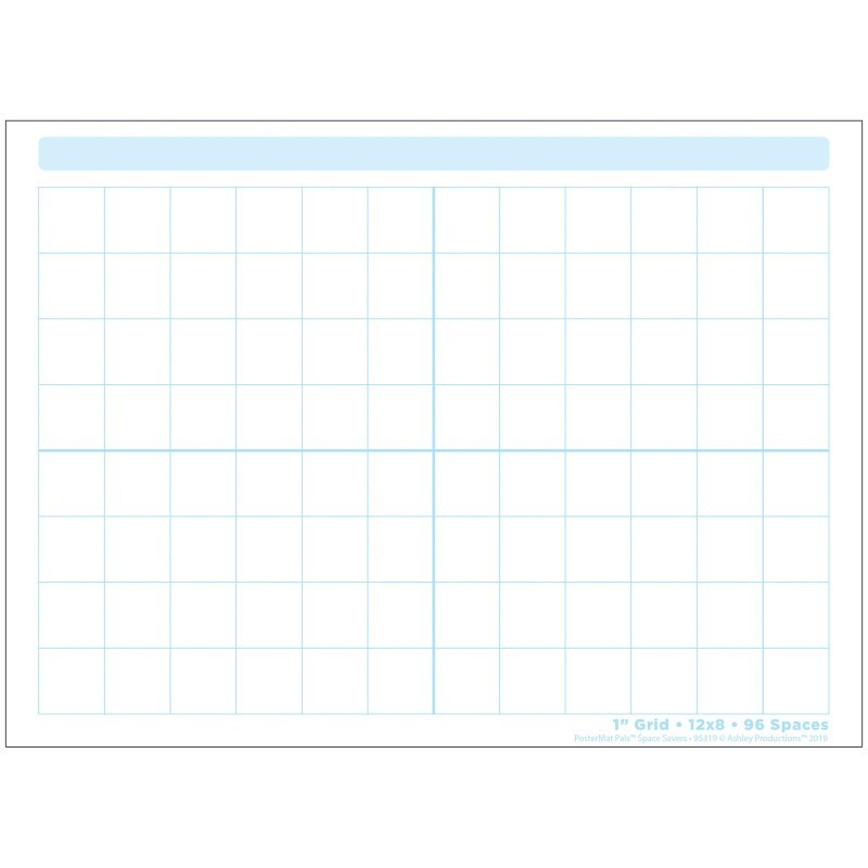 Ashley Productions® Smart Poly® Single Sided PosterMat Pals® Space Savers, 1" Grid Blocks, 13" x 9.5"