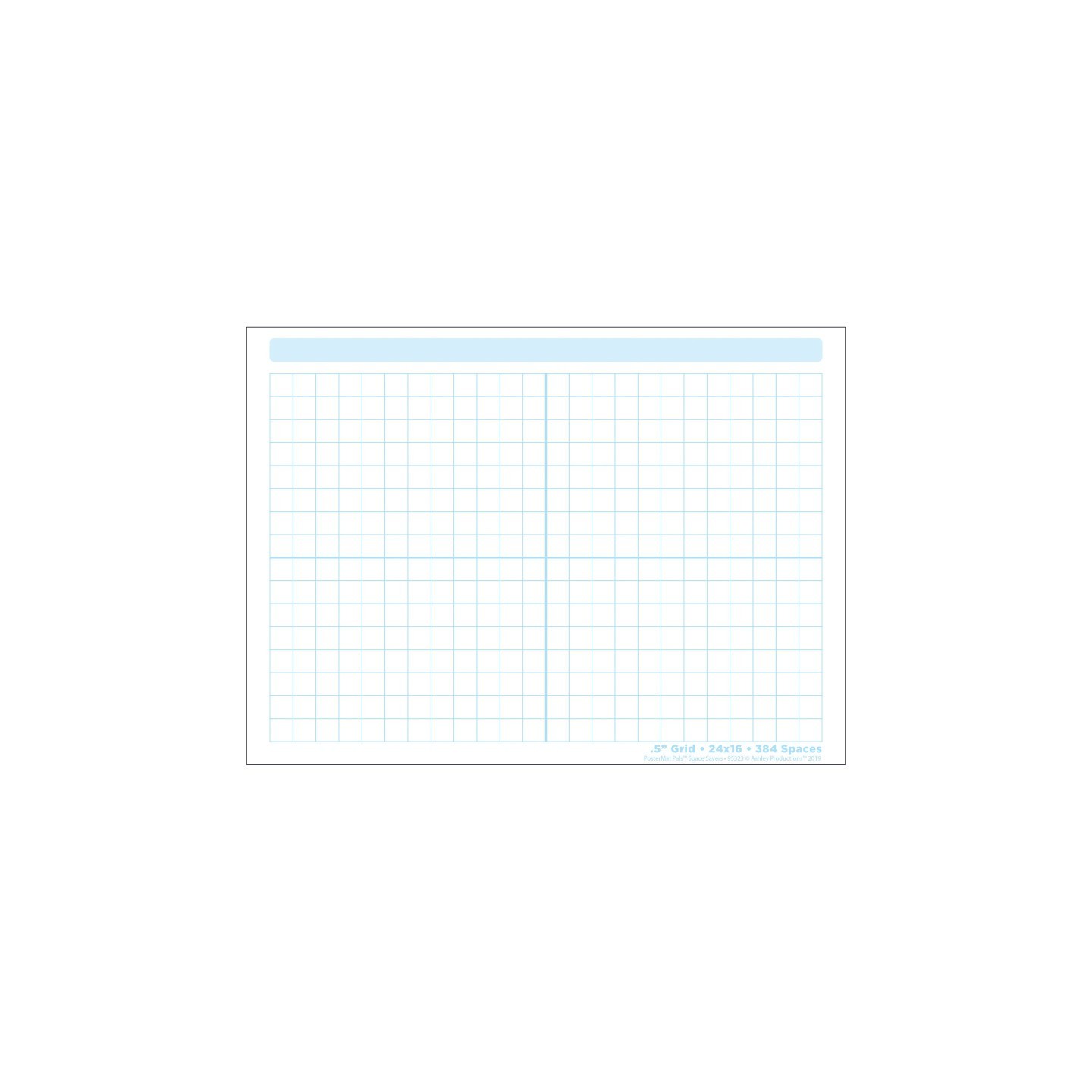 Ashley Productions® Smart Poly® Single Sided PosterMat Pals® Space Savers, 1/2" Grid Blocks, 468 Blocks, 13" x 9.5"