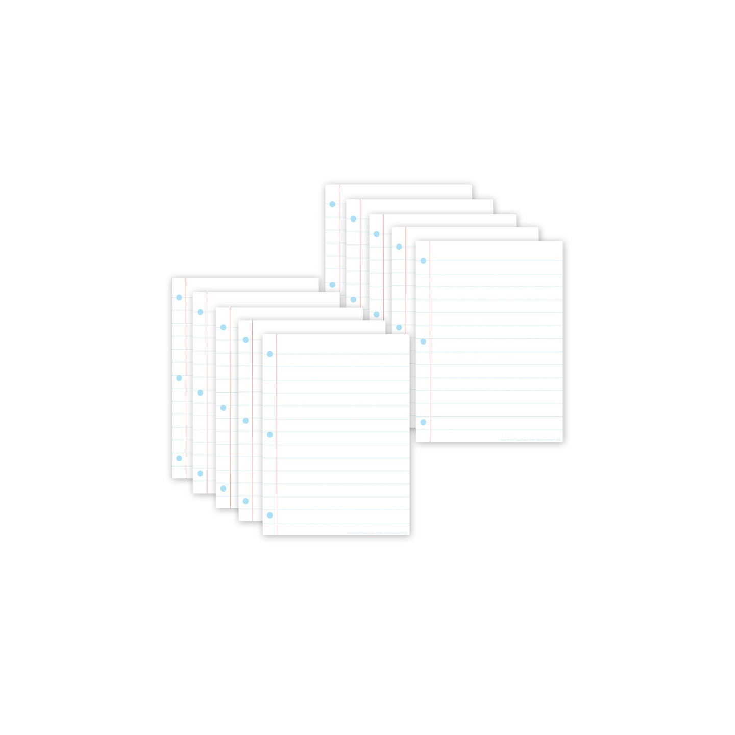 Ashley Productions® Smart Poly® PosterMat Pals™ Space Savers, 13" x 9-1/2", White Notebook Paper, Pack of 10