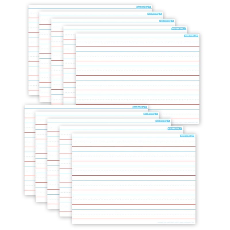 Ashley Productions® Smart Poly® PosterMat Pals™ Space Savers, 13" x 9-1/2", Handwriting 1", Pack of 10