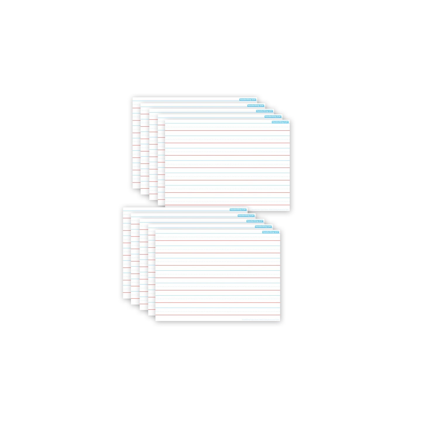 Ashley Productions® Smart Poly® PosterMat Pals™ Space Savers, 13" x 9-1/2", Handwriting 3/4", Pack of 10