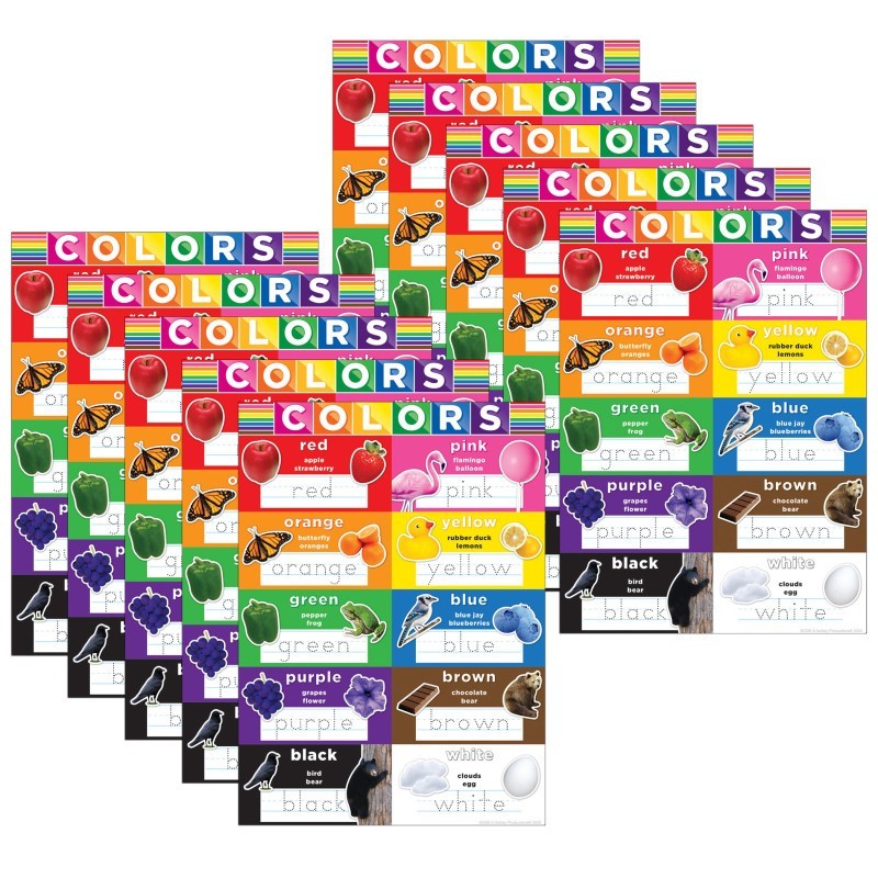 Ashley Productions® Smart Poly® PosterMat Pals™ Space Savers, 13" x 9-1/2", Colors, Pack of 10