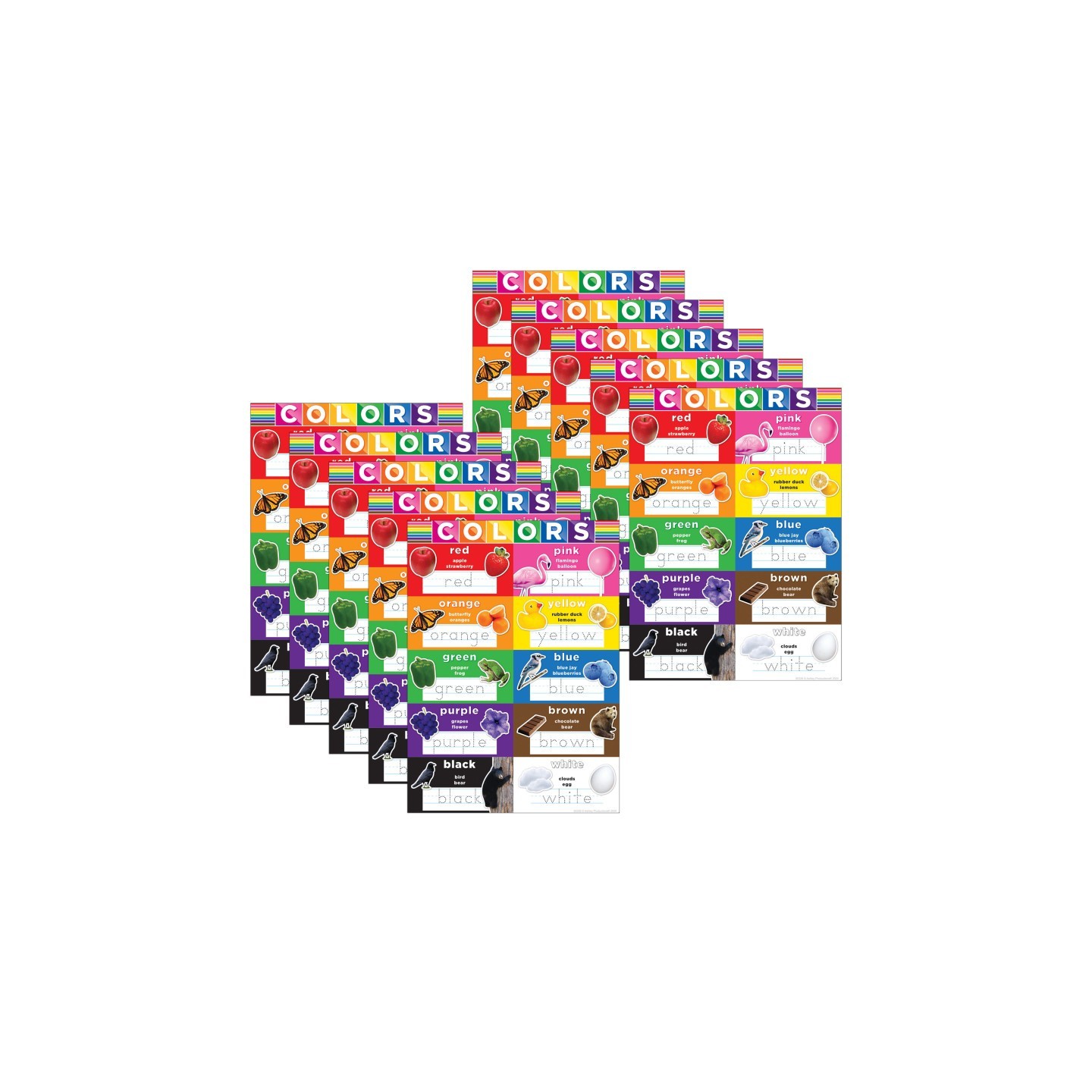 Ashley Productions® Smart Poly® PosterMat Pals™ Space Savers, 13" x 9-1/2", Colors, Pack of 10