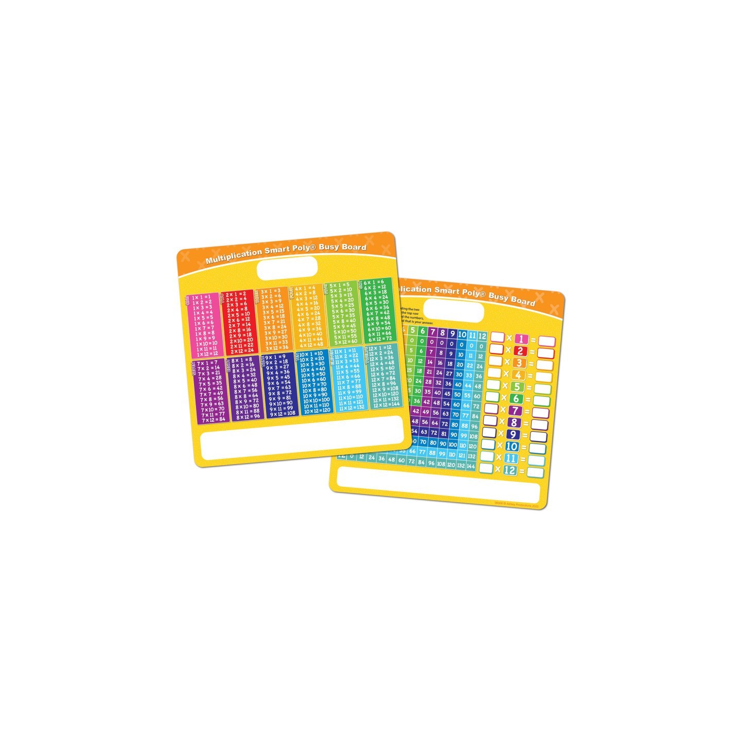 Ashley Productions® Smart Poly® Educational Activity Busy Board, Dry Erase with Marker, 10-3/4" x 10-3/4", Multiplication
