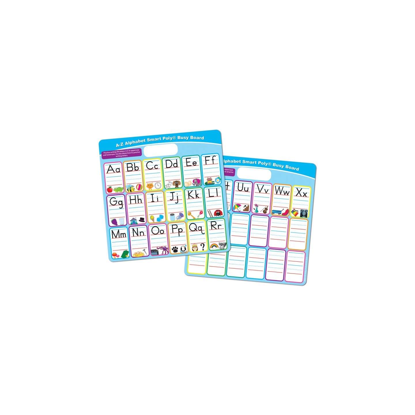 Ashley Productions® Smart Poly® Educational Activity Busy Board, Dry Erase with Marker, 10-3/4" x 10-3/4", ABC's Fill In